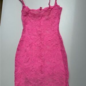 Bright Pink Lace Dress